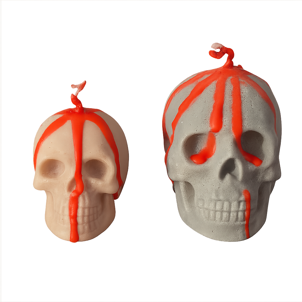 The Blood Drip Skull Candle Duo