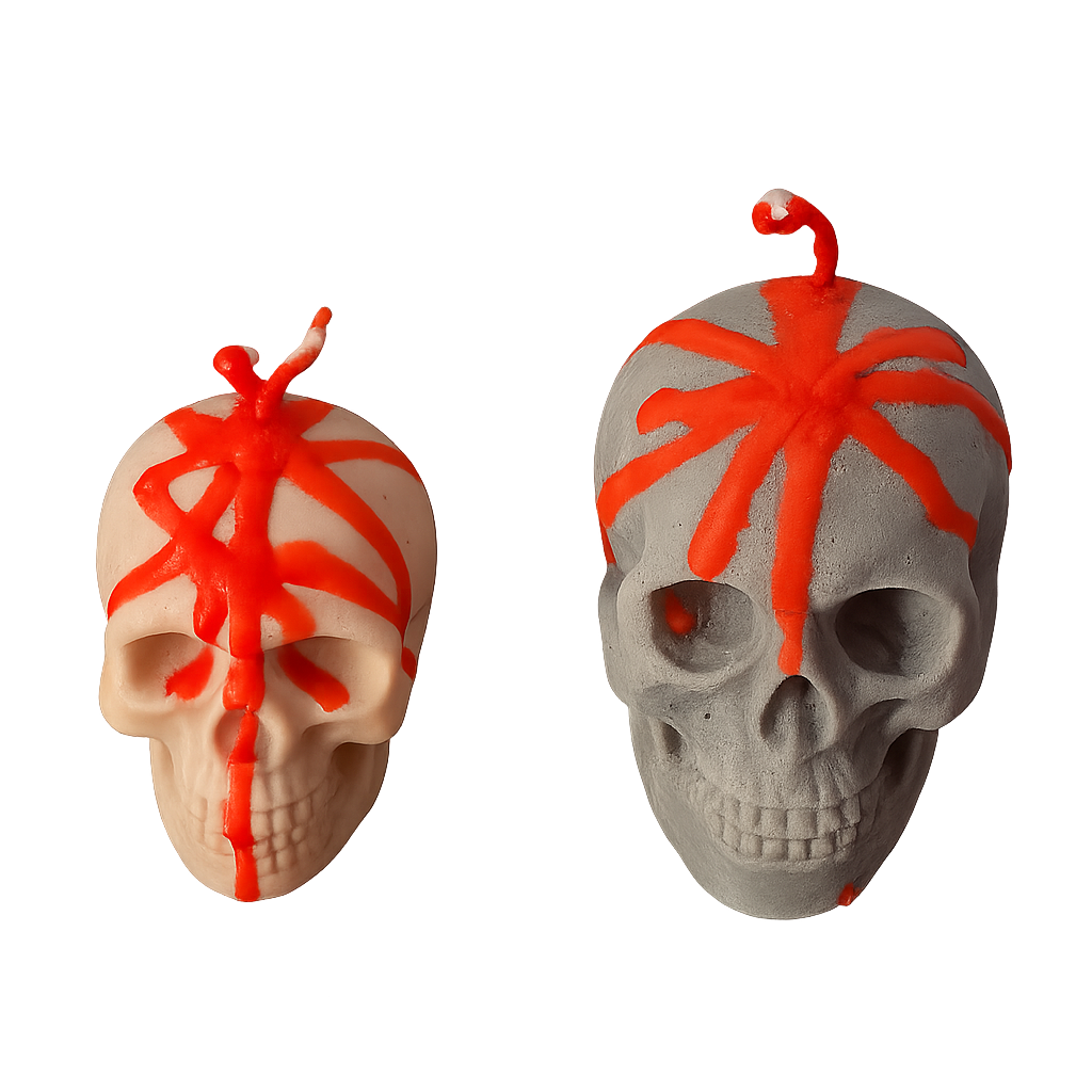 The Blood Drip Skull Candle Duo