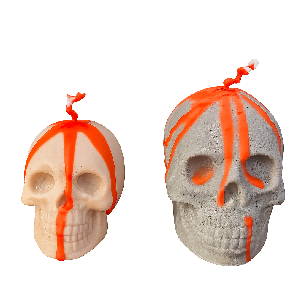 The Blood Drip Skull Candle Duo
